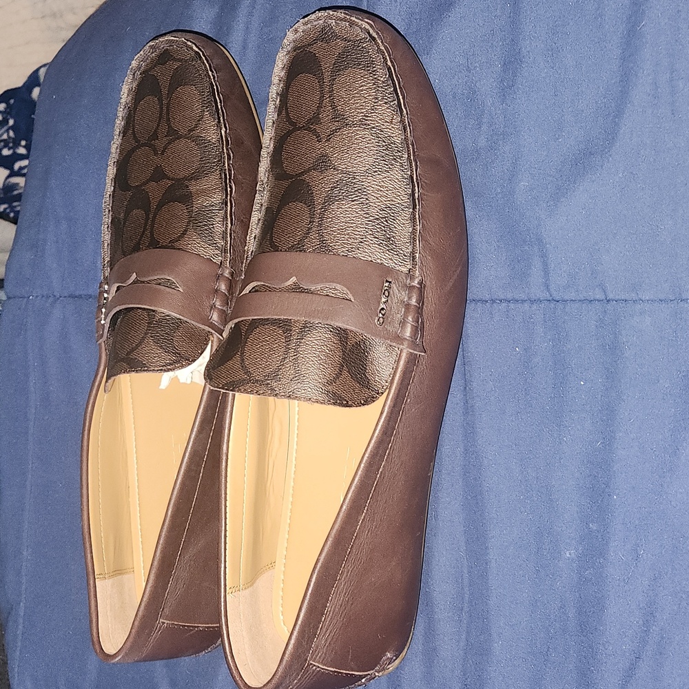 Men's Coach brown loafers sz 13 - Picture 2 of 3